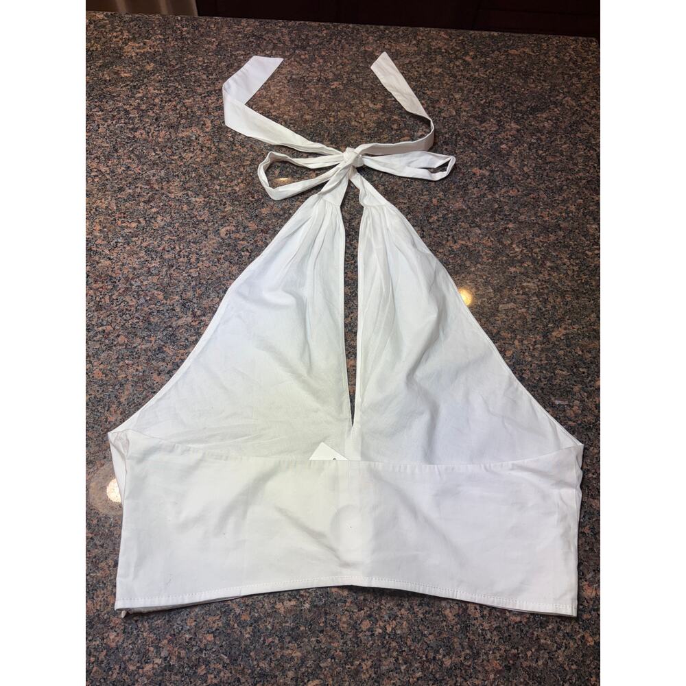 Staud 100% Cotton Halter Side Zipper Size 14 NWT - Picture 3 of 16